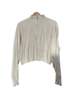 Brunette The Label Ribbed Mock-Neck Sweater - Cream Size XL/2XL